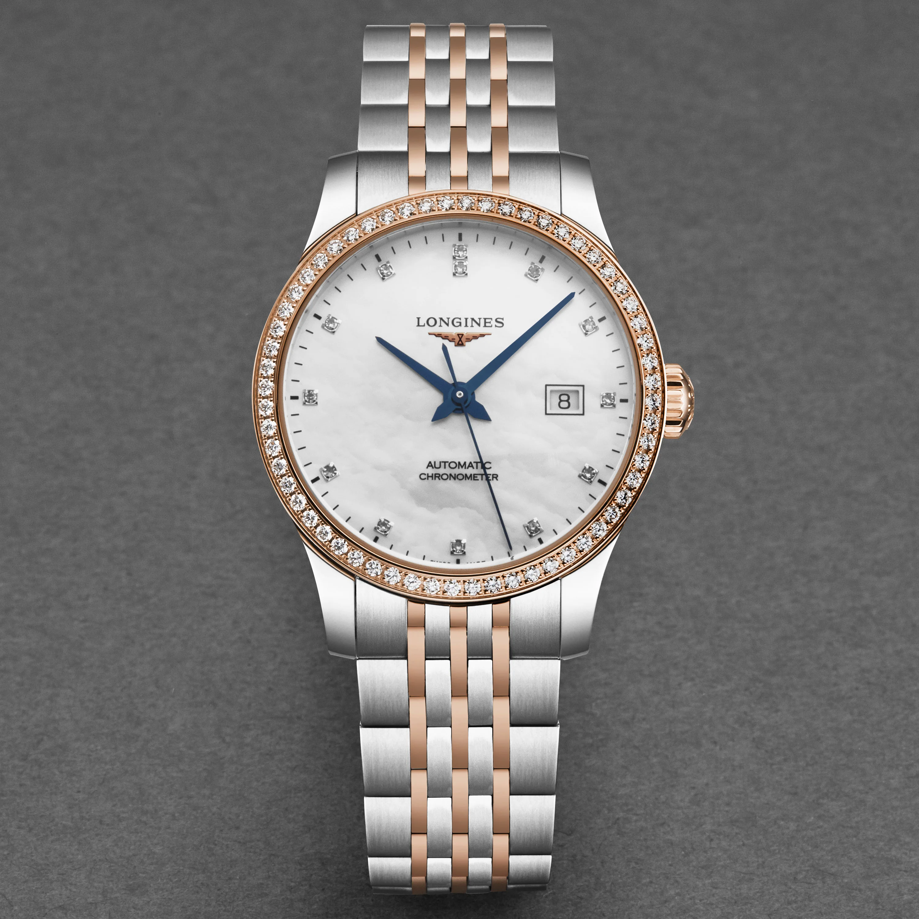 Record Mop diam / Stainless Steel & Rose Gold Mop diam Dial - Image 4