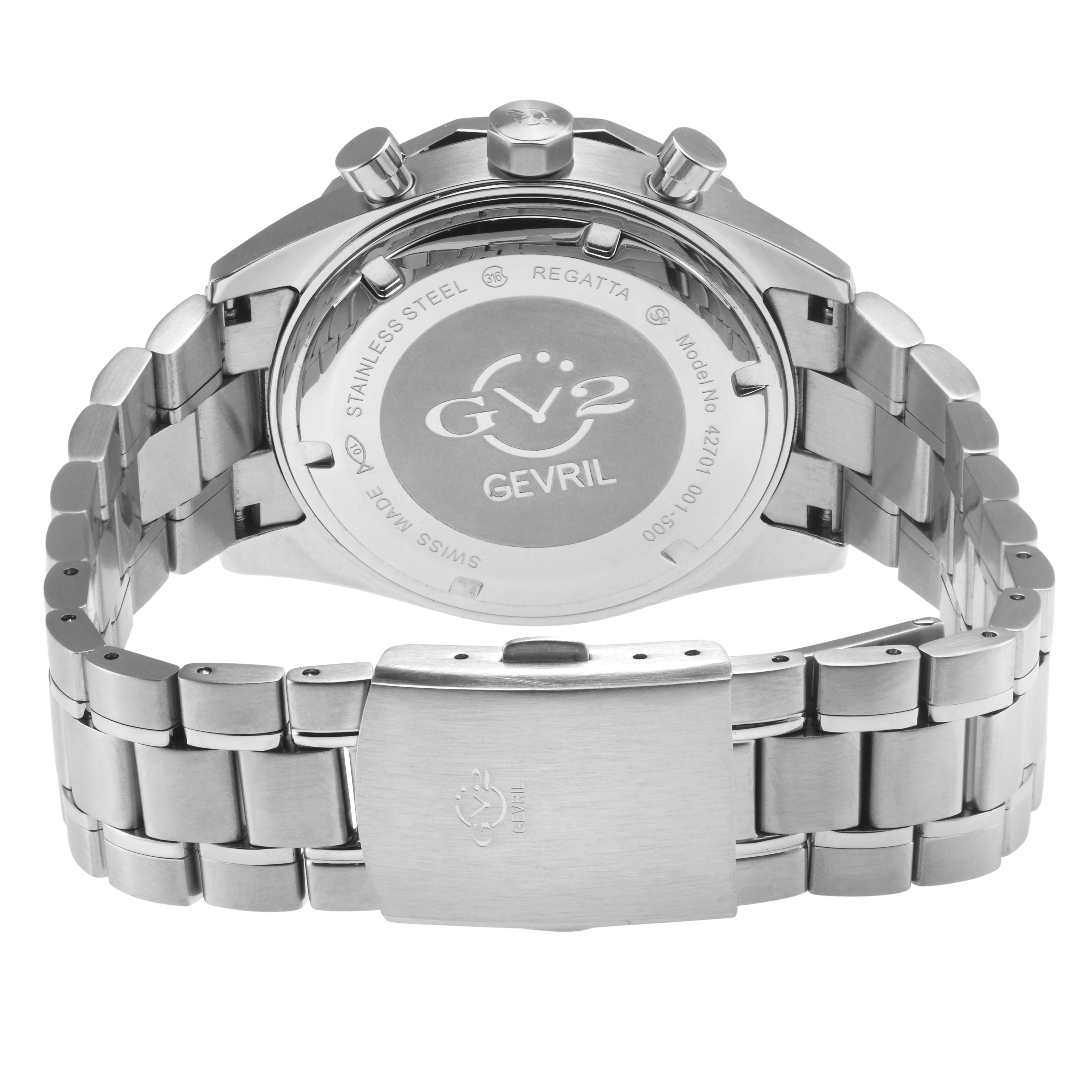 Regatta GV2 Swiss Quartz,Tide cycle indicator, Black dial, 316L Stainless Steel Bracelet | Black Dial - Image 3