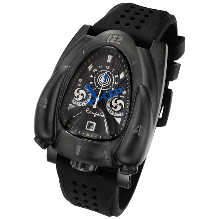 Rocket Series black steel/blue | Black Dial