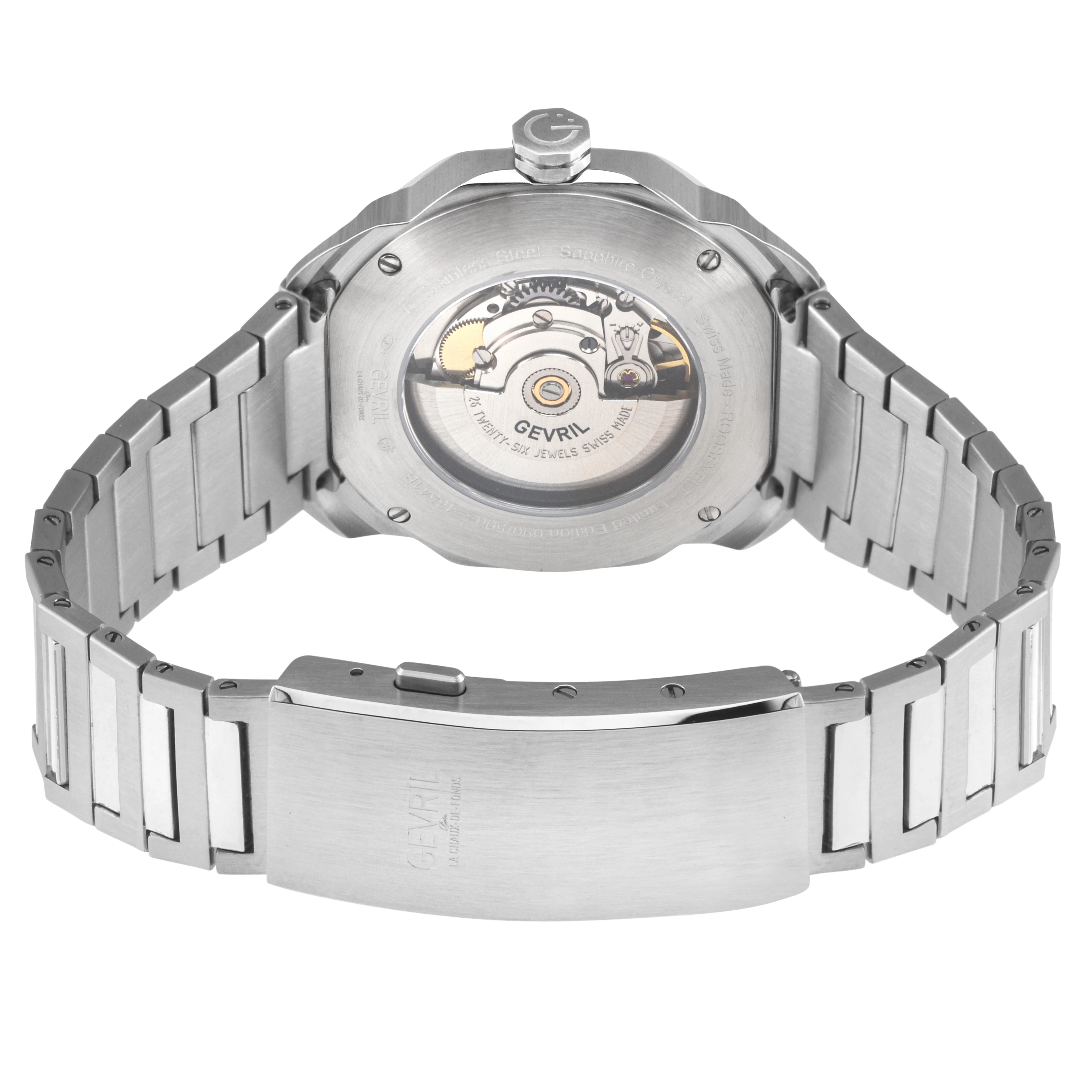 Roosevelt Gevril SS Case, SS Bezel, Black checkered dial, SS Bracelet. | Black Dial - Image 3