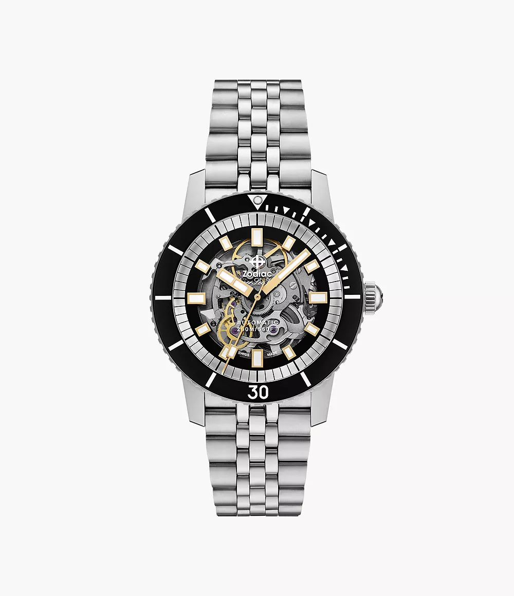 SEA WOLF COMPRESSION Stainless Steel Watch | Transparent Dial