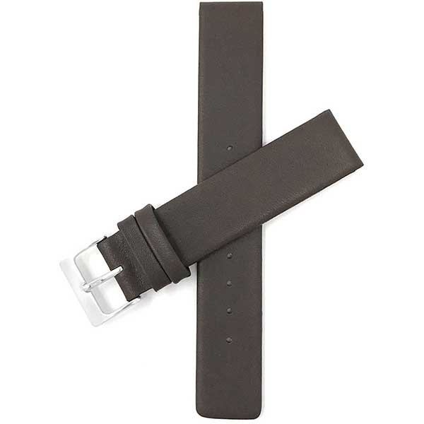SK-PP | 18mm Brown Quick Release Classic Thin Leather Watch Band 18mm / Brown / Silver Buckle | Dial