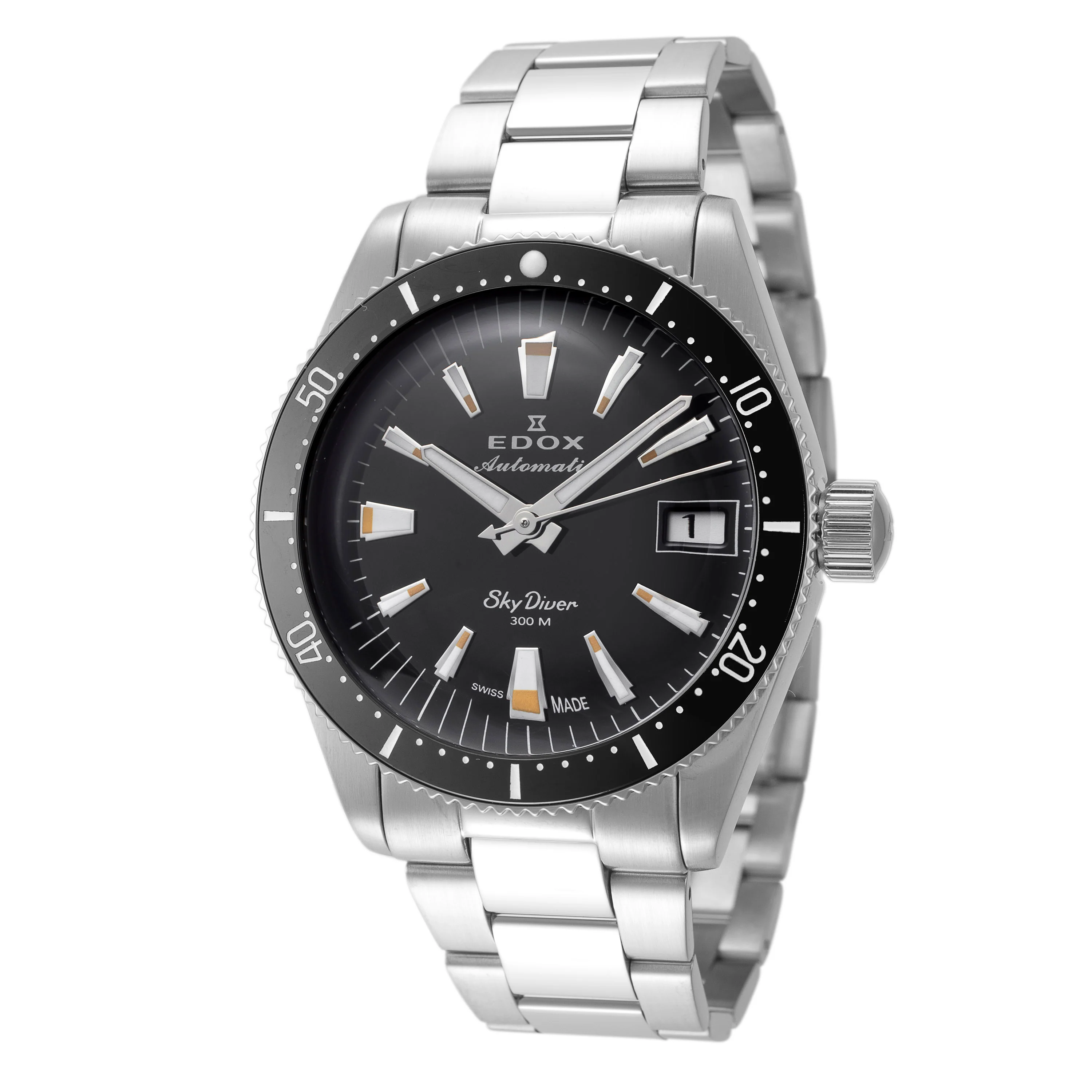 SkyDiver 38mm / Black / Silver | Black Dial