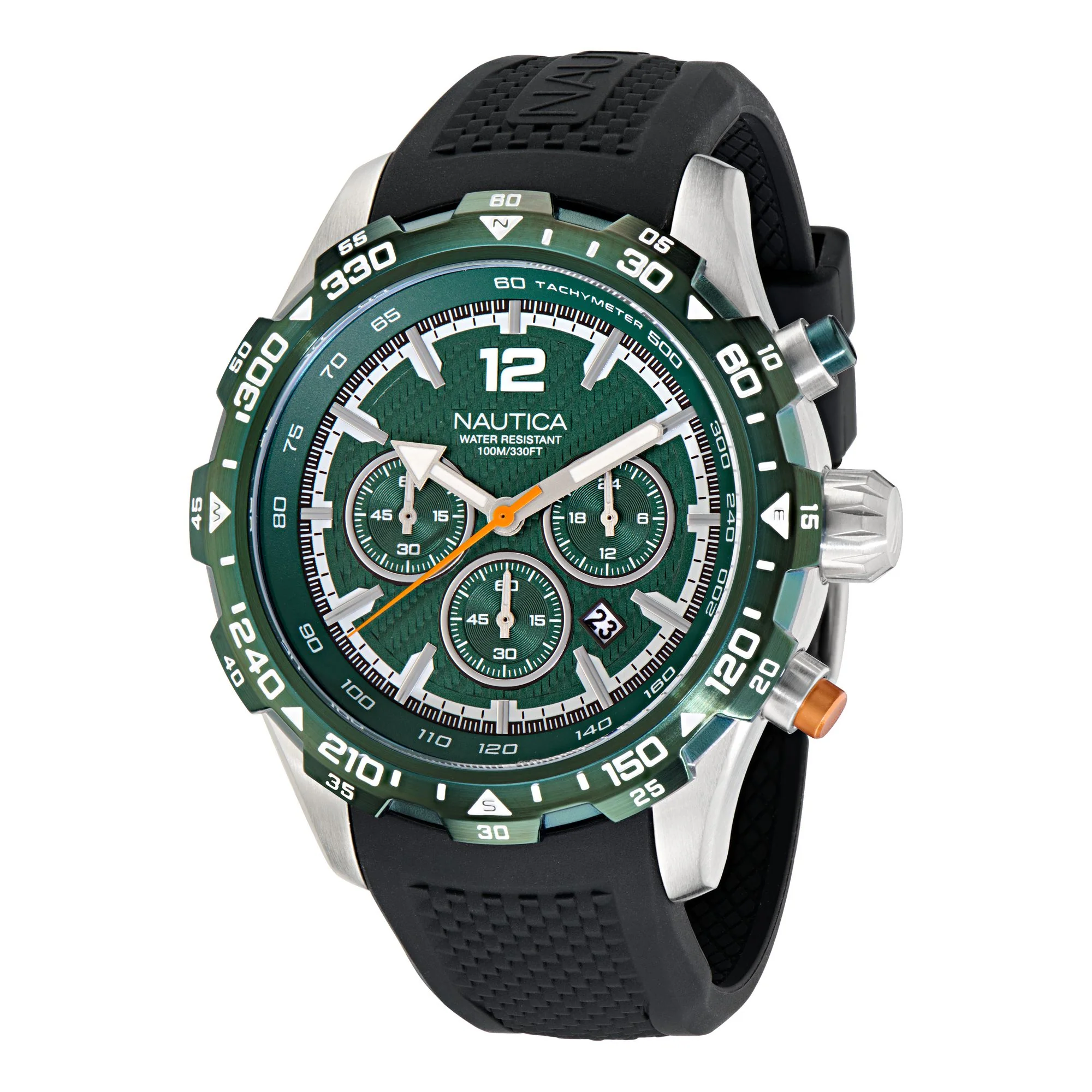 SPORTY Black / Stainless Steel | Green Dial