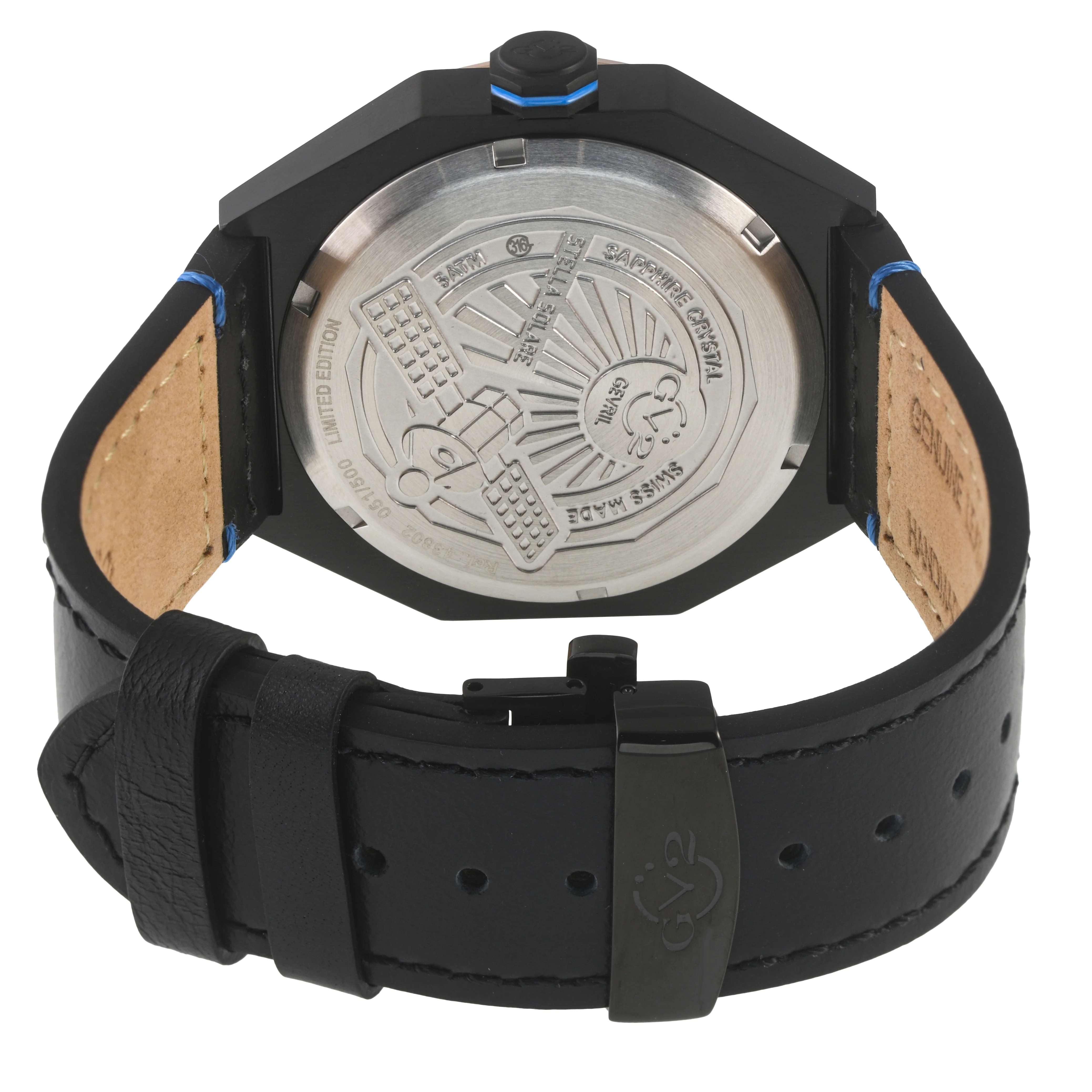 Stella Solare Swiss Ronda 212 Solar Quartz, 5 jewels, ultra-thin, Black/Brown subtle depth, dual-tone  dial | Black Dial - Image 2