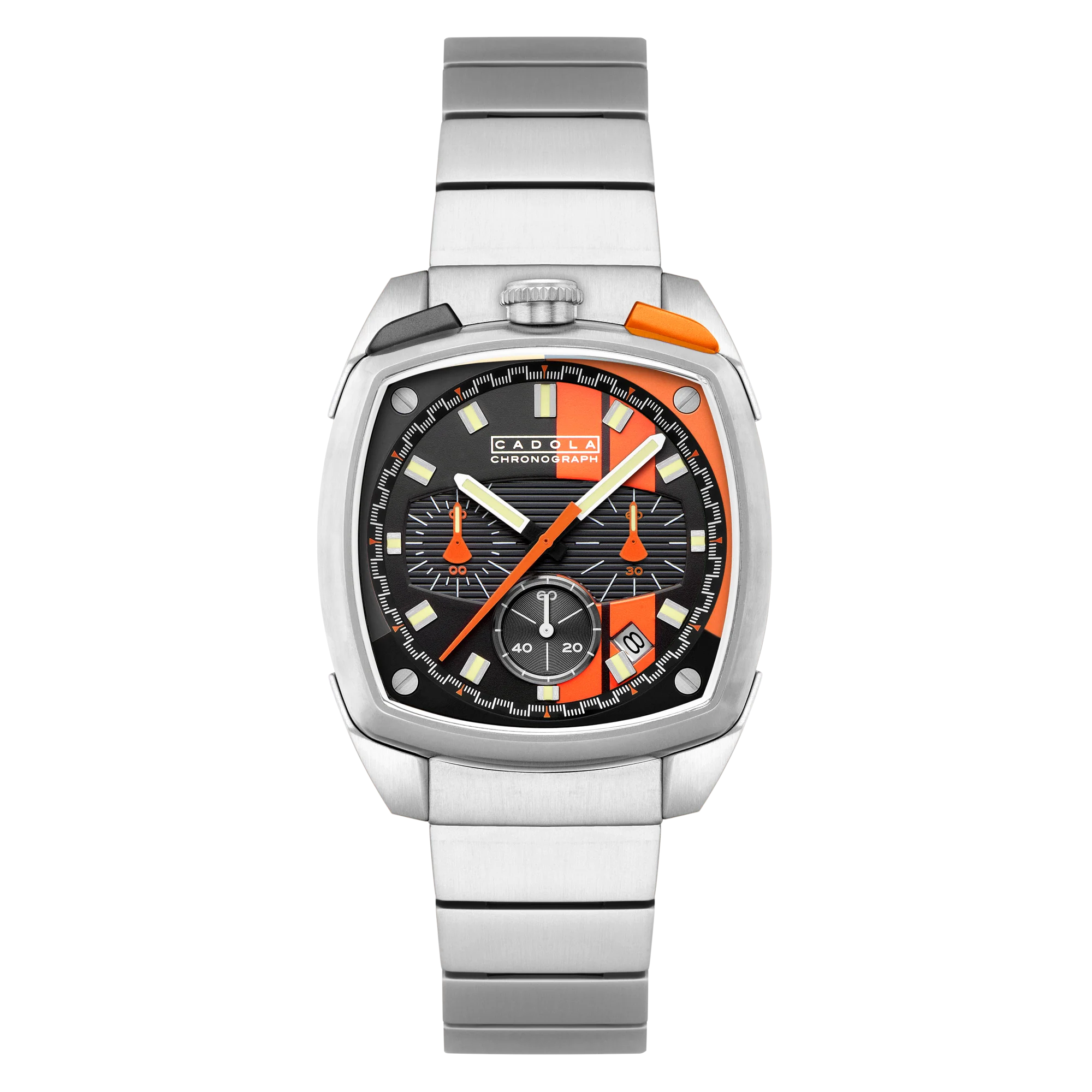 Taurus Chronograph Black & Orange / Stainless Steel | Black Dial