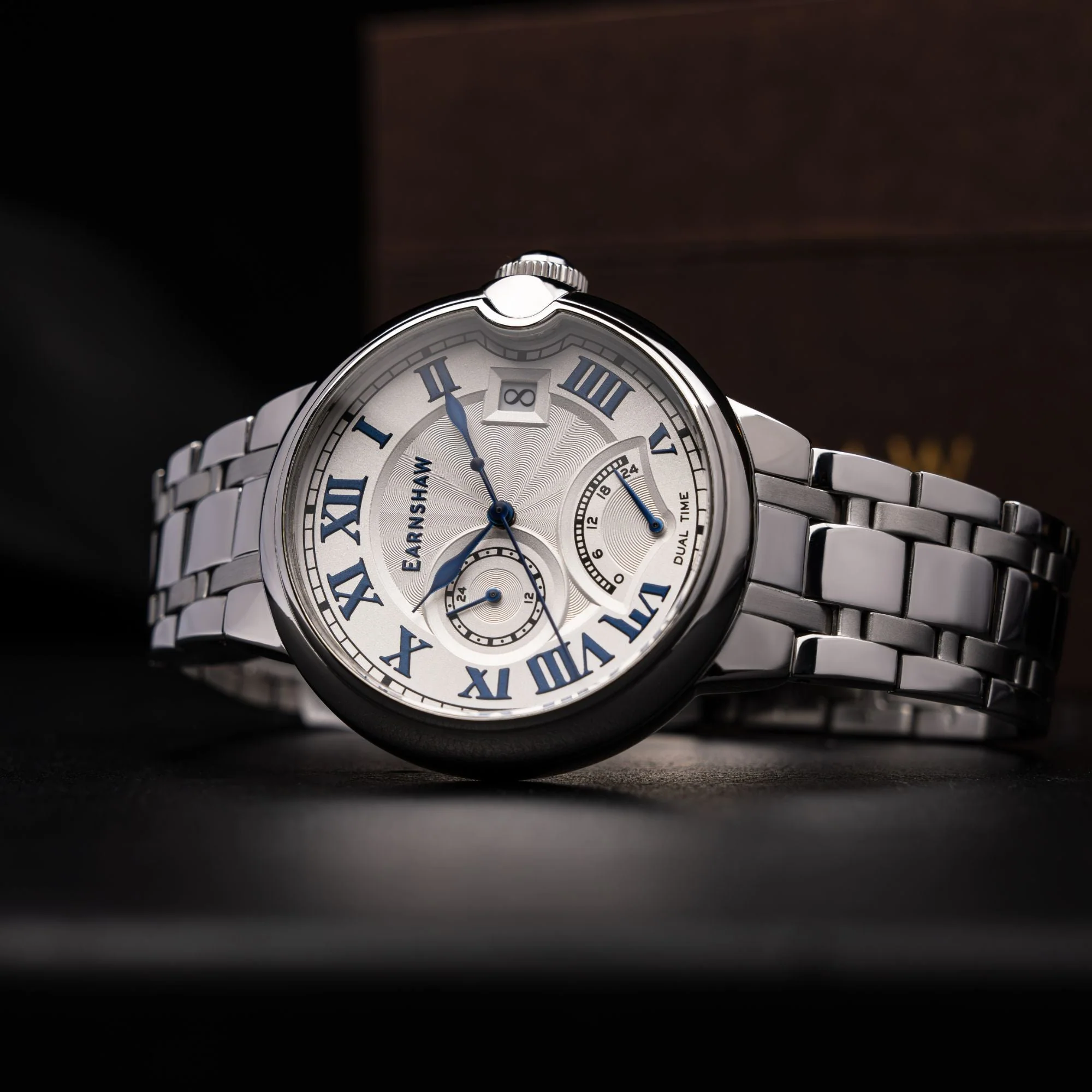 Thomas Earnshaw Barallier Retrograde Dual Time Silver / Stainless Steel | Silver Dial - Image 4
