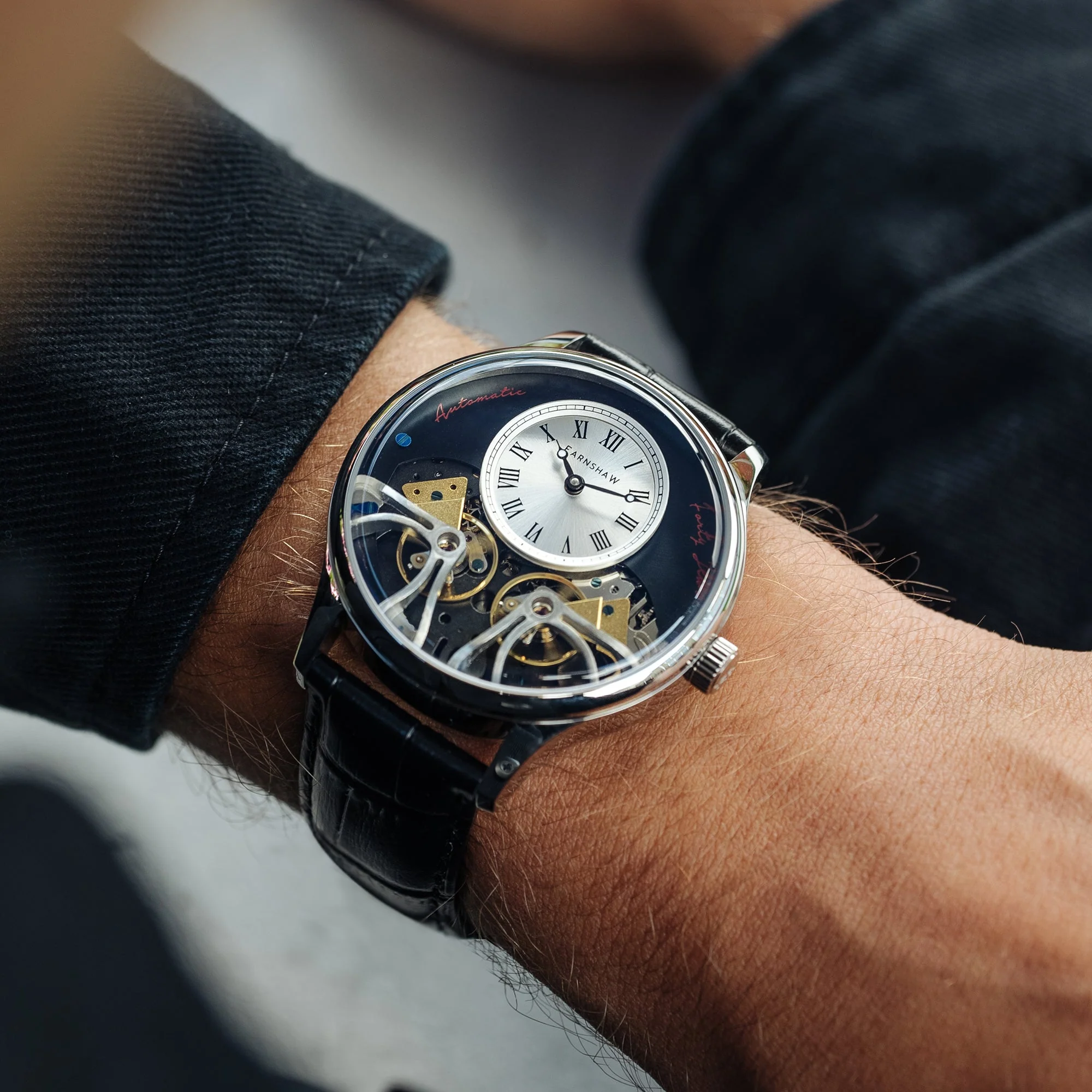 Thomas Earnshaw Scientists Faraday Double Barrel Automatic White / Leather | White Dial - Image 2
