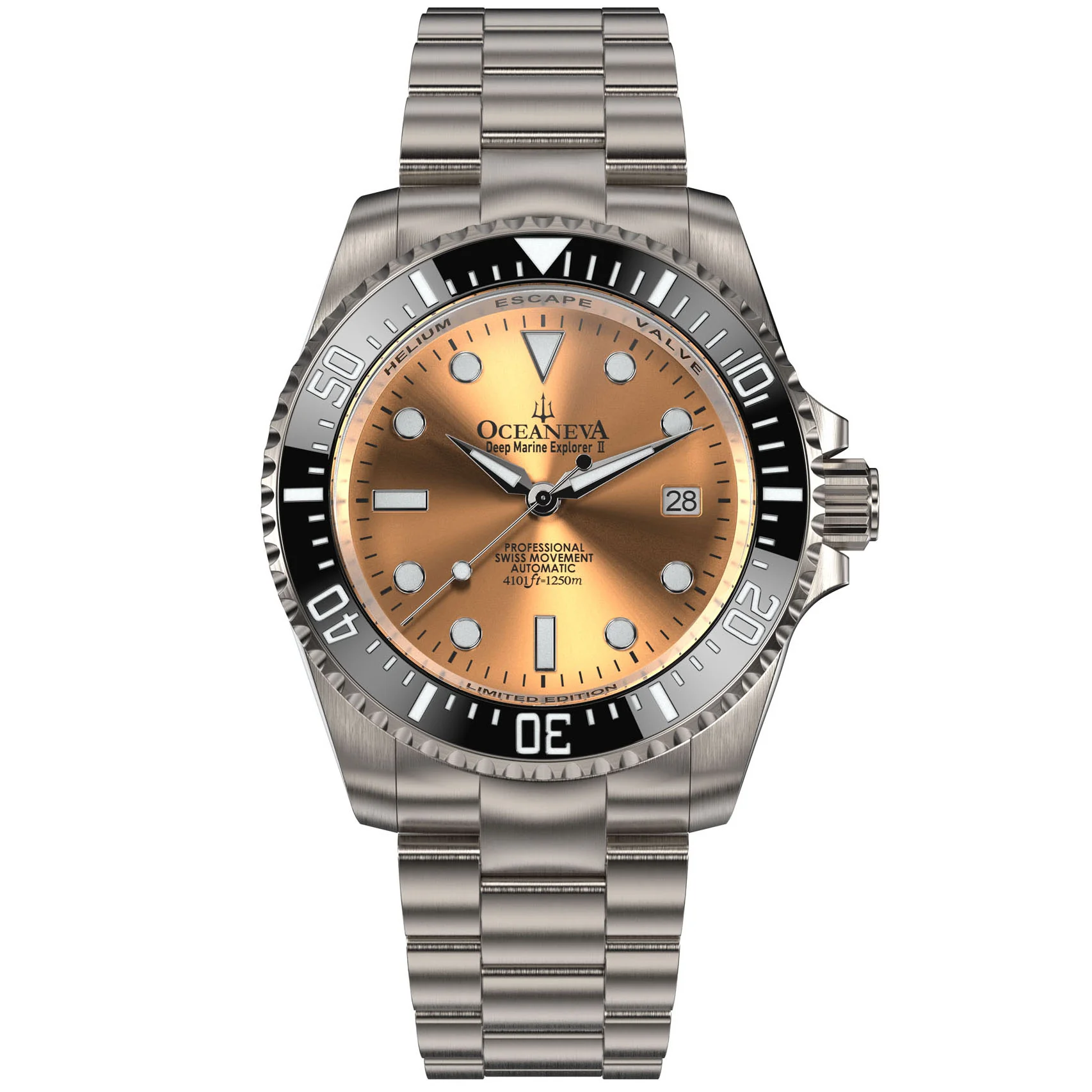 Titanium Deep Marine Explorer II Black/Copper Bezel | Copper Dial