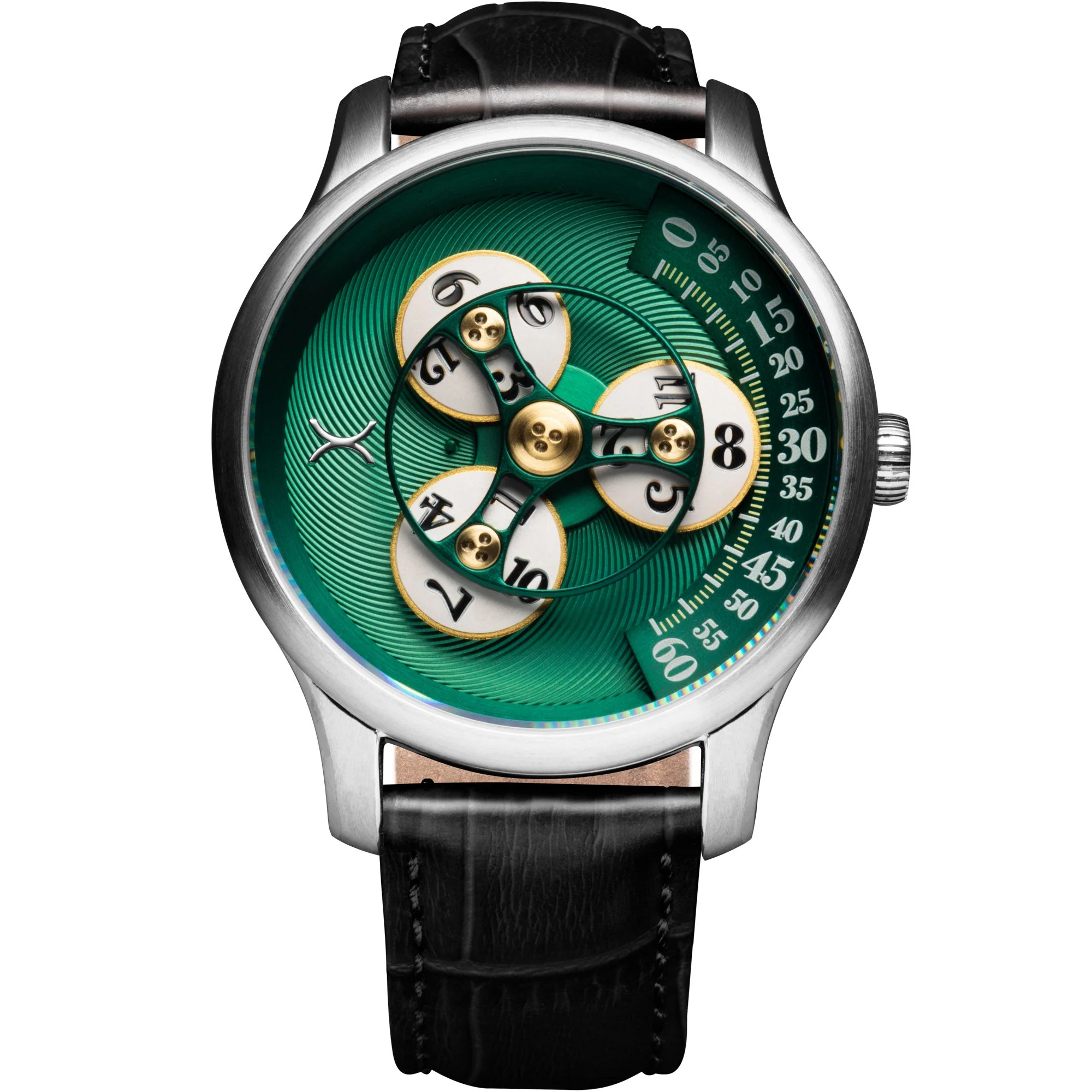 Triptych Automatic Wandering Hour Emerald Green Dial