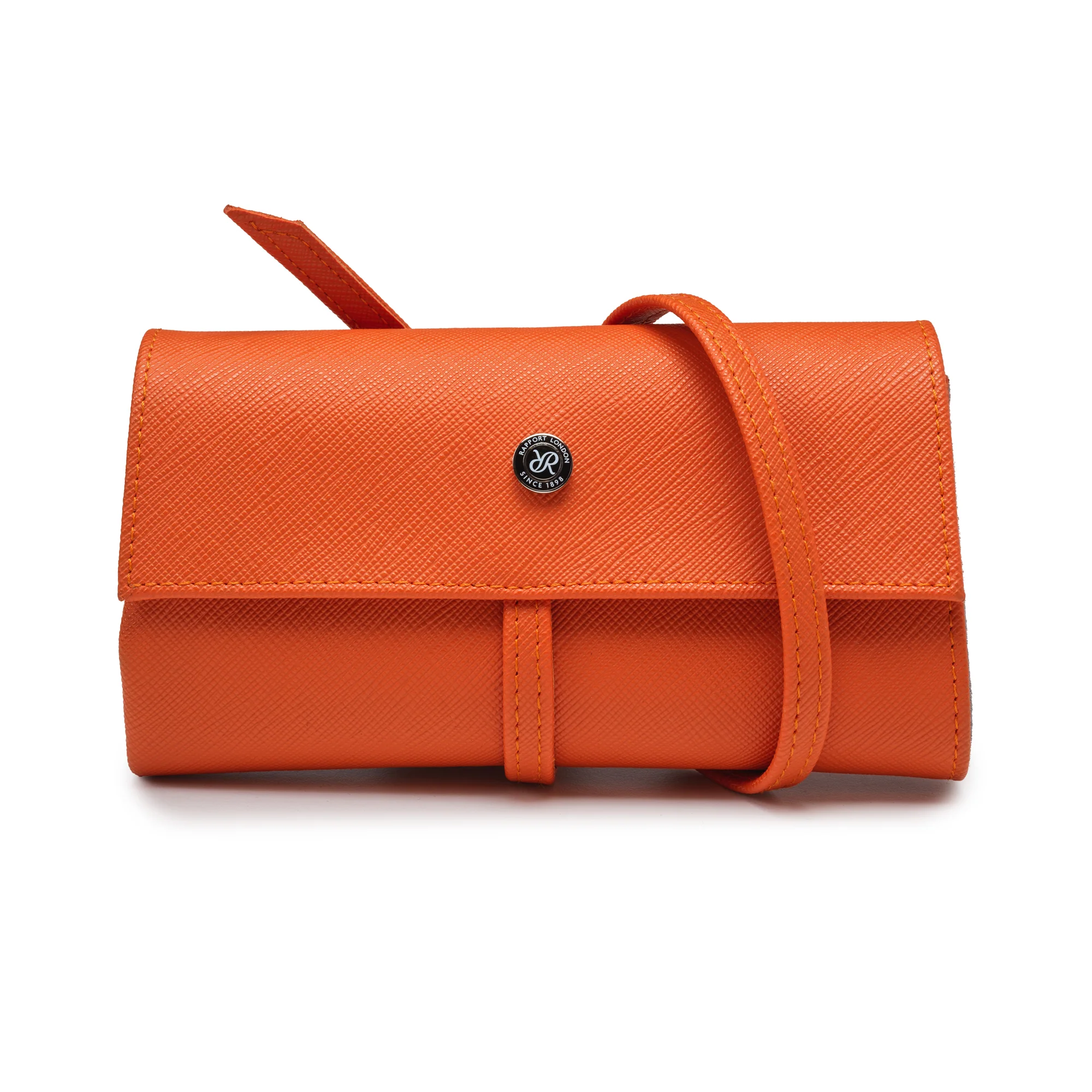 Via Leather Four-Watch Wrap Orange