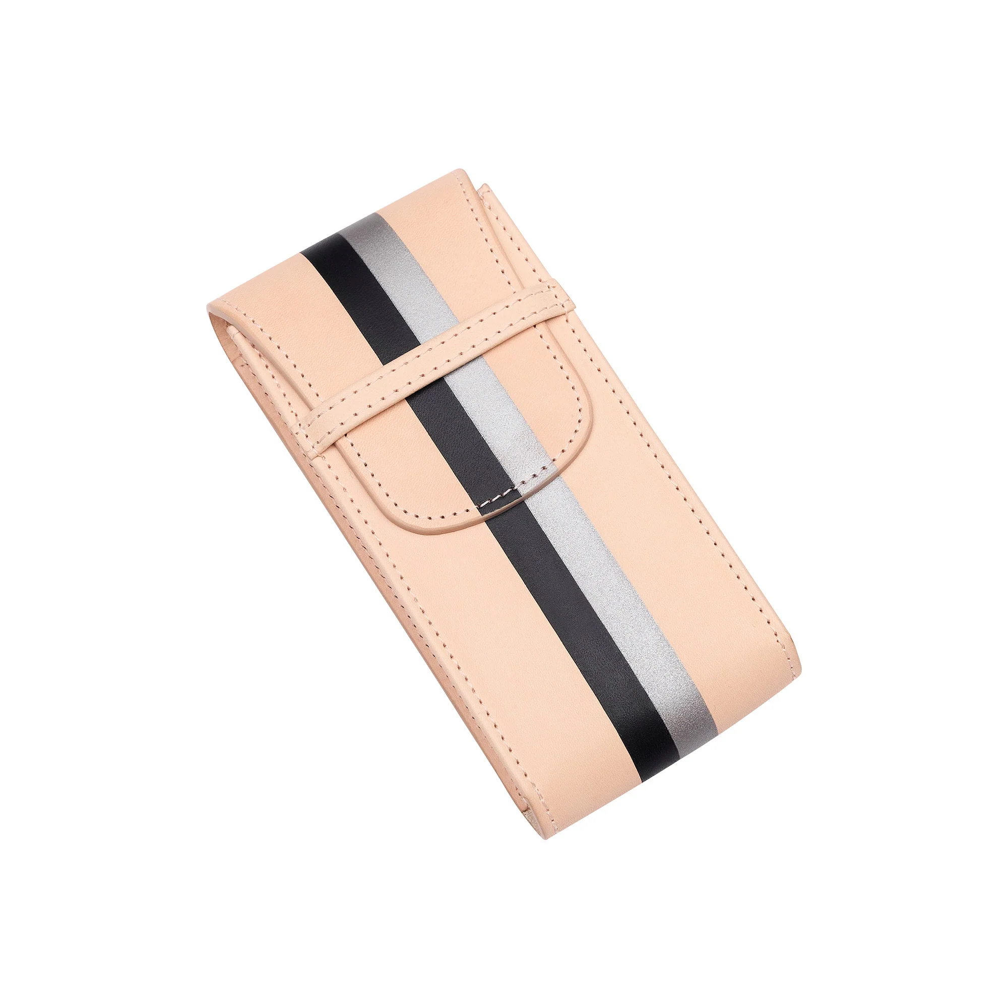 X La Californienne Vegan Leather Single Watch Pouch Black/Silver