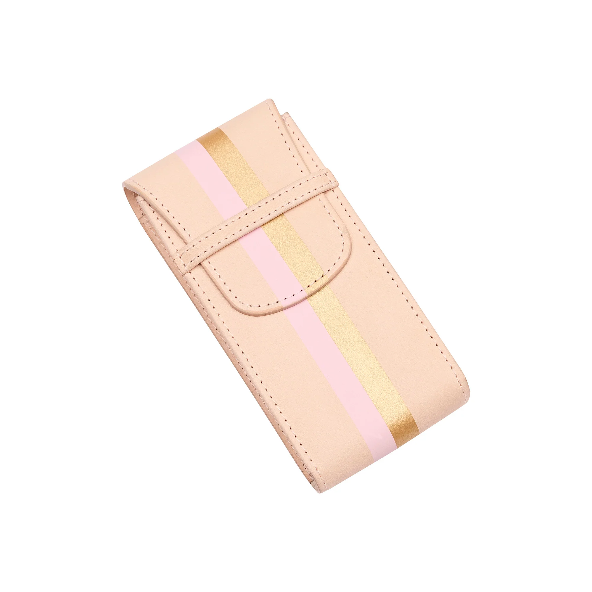 X La Californienne Vegan Leather Single Watch Pouch Pink/Gold